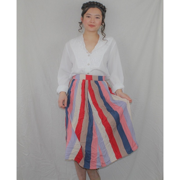 Modcloth Dresses & Skirts - (274) ModCloth rainbow striped midi skirt
